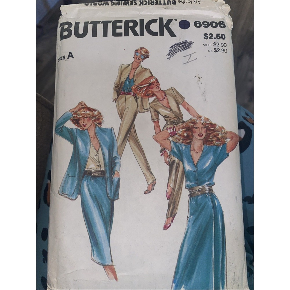 Vintage Butterick 6906 Misses Outfit Pattern Cut Complete/Size 8-12
